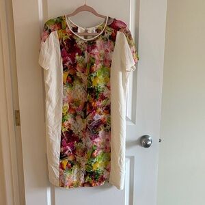 Club Monaco Multicolor Floral Dress with White Panels